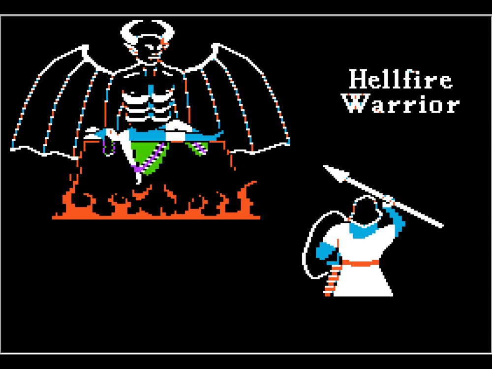 Title Screen of Hellfire Warrior for Apple II